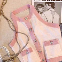 Jennie White & Pink Halter Top