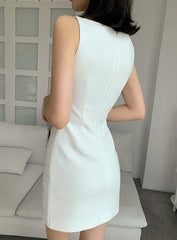 Haerin Ivory Casual A-Line Dress