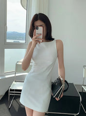 Haerin Ivory Casual A-Line Dress