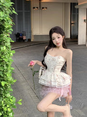 Jennie Floral Peplum Corset Top