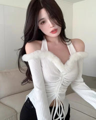 Karina White Drawstring Top