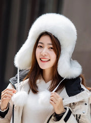 Jimin Ivory Fur Ski Hat