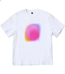 Jungkook White Gradient Circle Print Tee
