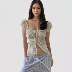 Ahyeon Lace Ruffled Top