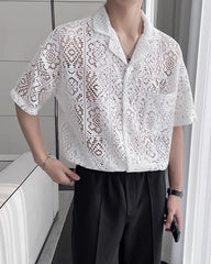 Jay White Lace Short-Sleeve Shirt