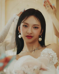 Chiquita Pearl Heart Hoop Earrings