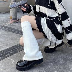 Y2K White Leg Warmers