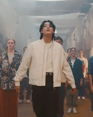 Jungkook Ivory Chic Bomber Jacket