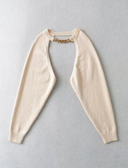 Wonyoung Beige Chain Bolero Sweater