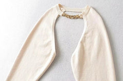 Wonyoung Beige Chain Bolero Sweater