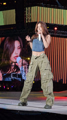 Yeji Army Green Cargo Jeans