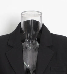 Yuna Black Crystal Chain Cropped Jacket