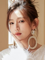 Yuna Gold Diamond Embezzled Hoop Earrings