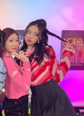 Yuna Pink Heart Wave Sweater