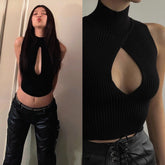 Jennie Bare Chest Mock Neck Top
