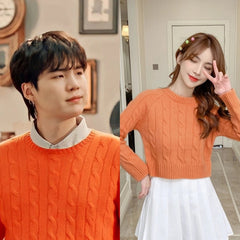Suga Tangerine Knot-Pattern Sweater