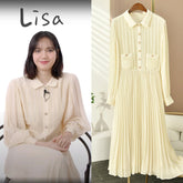 Lisa Pleated Long Dress