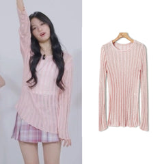 Ahyeon Blush Sheer Sweater