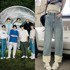 Jin Blue Folded-Hem Denim Jeans