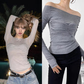 Lisa Ruched Off-Shoulder Top