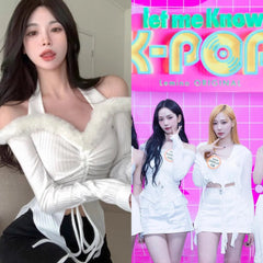 Karina White Drawstring Top