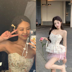 Jennie Floral Peplum Corset Top