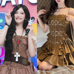 Leeseo Brown Corset Dress