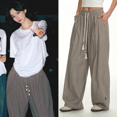 Karina Pinstripe Pleated Pants
