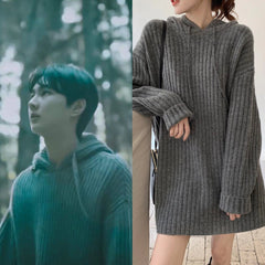 Jungwon Hooded Ribbed Dress