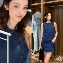 Danielle Indigo Double-Pocket Denim Dress