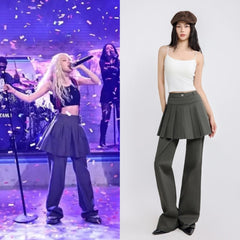Rose Pleated Overlay Pants