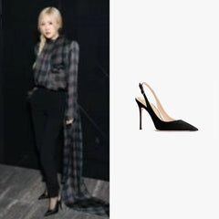Rose Pointed Strap Heels