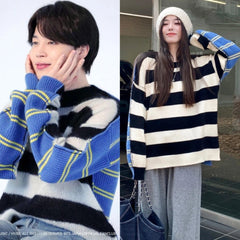 Jimin Two-Tone Striped Sweater
