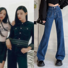 Minji Indigo Patch-Pocket Denim Jeans