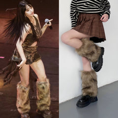 Natty Brown Fur Leg Warmers