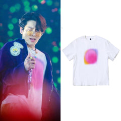 Jungkook White Gradient Circle Print Tee