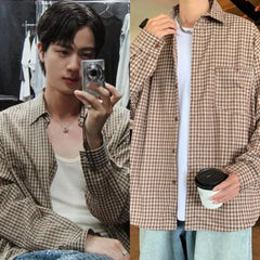 Jin Mocha Checkered Shirt