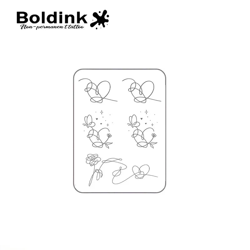 InkGlow™ Heart Butterfly Semi-Permanent Tattoo Sticker