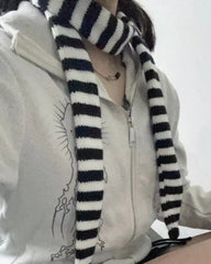 Wonyoung Striped Knit Scarf