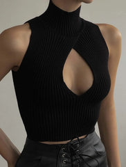 Jennie Bare Chest Mock Neck Top