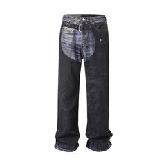 Ni-Ki Black Blue Hybrid Denim Jeans