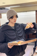 Black Bone Quilted Winter Jacket | Heeseung – Enhypen
