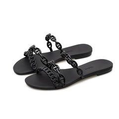 Lisa Chain-Link Slide Sandals