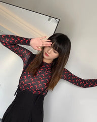 Karina Red Moon Fitted Top