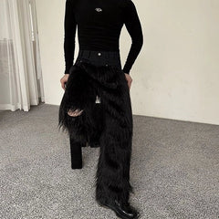 Kazuha Furry Casual Pants