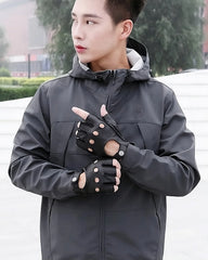 Hyunjin Knuckle Holes Half Gloves