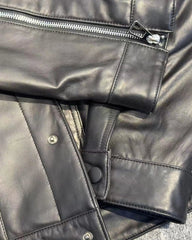 Suga Leather Snap-Button Jacket