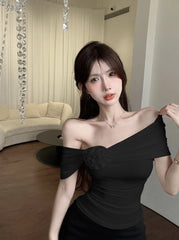 Ahyeon Off-Shoulders Flower Top