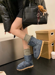 Giselle Denim Fleece Boots