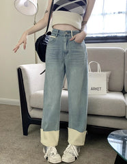 Jin Blue Folded-Hem Denim Jeans